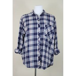 Topshop Plaid Button Down 100% Cotton Flannel